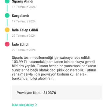 Dolap Eksik İade