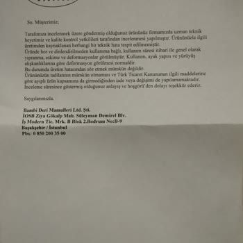 Bambi Ayakkabı Tamir Ya Da Değişim Yapılmaması