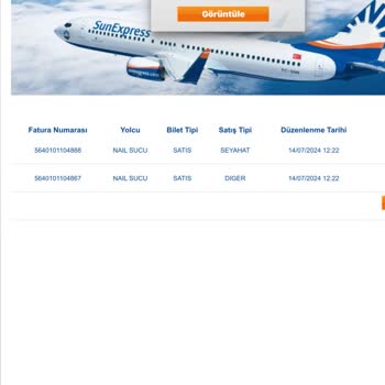 SunExpress Hava Yolları Fatura Ve İletişim Problemi.