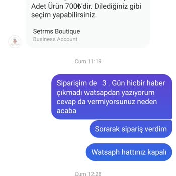 Setrms Ürün Teslimat Veya Para İade