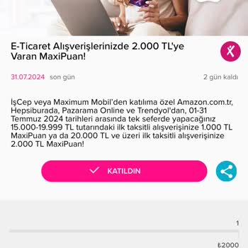 İş Bankası MaxiPuan Kampanyası Puanımı Vermiyor