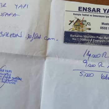 Ensar Yapı Siparişimi De Yapmadı. Aldığı Ücreti De Geri Ödemedi.
