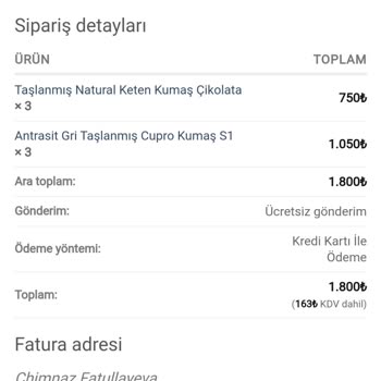 Kumaskapimda.com Kumaşkapimda.com Satıcısı Aldığım Kumaşı Yollamasını Talep Ediyorum