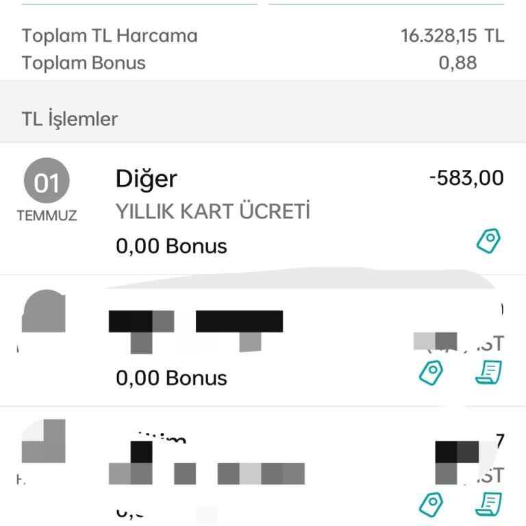 Garanti Bankası Bonus Kredi Kartımdan 583 TL Aidat Ücreti Kesmiş!