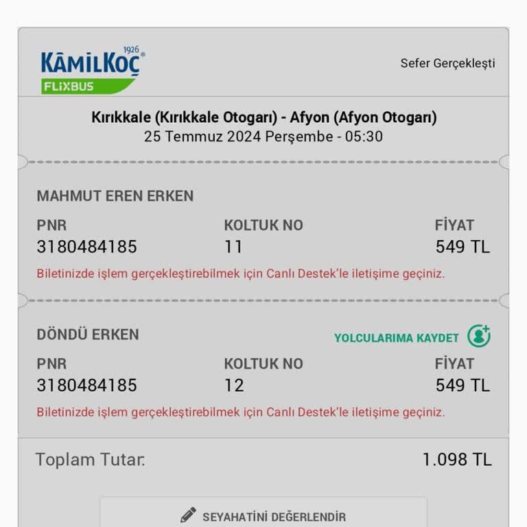 TEMSA Ulaşım Araçları Kamil Koç Otobüslerinde Konfor Sorunu