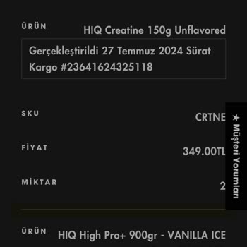 HIQ Nutrition Hiq Ürün Göndermedi