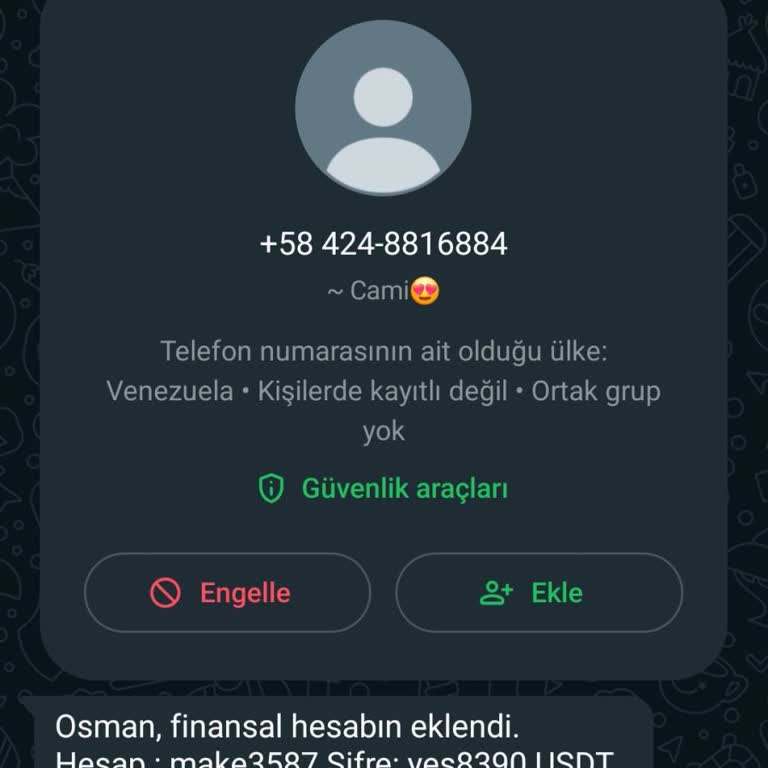 WhatsApp Üzerinden Şüpheli Finansal İşlem Şikayeti