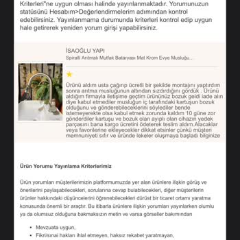 İsaoğlu Yapı Arızalı Arıtmalı Mutfak Bataryası