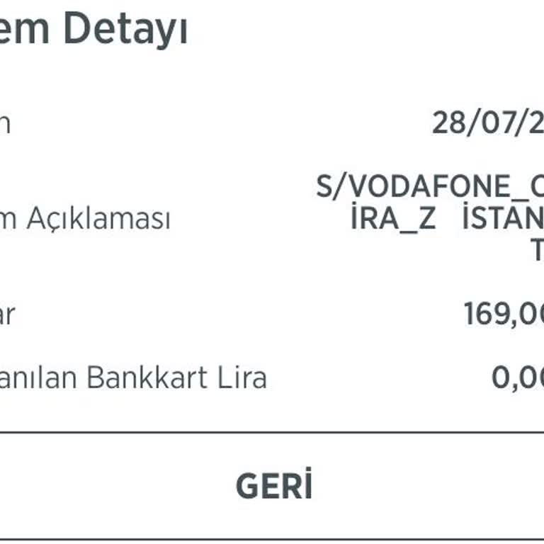Vodafone Hattı Yükleme Hatası