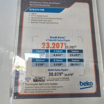 Beko Buzdolabı Buzluk Kapağı Çatlak