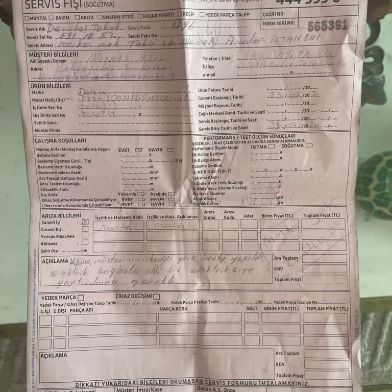 Daikin Klima Montaj Hatası