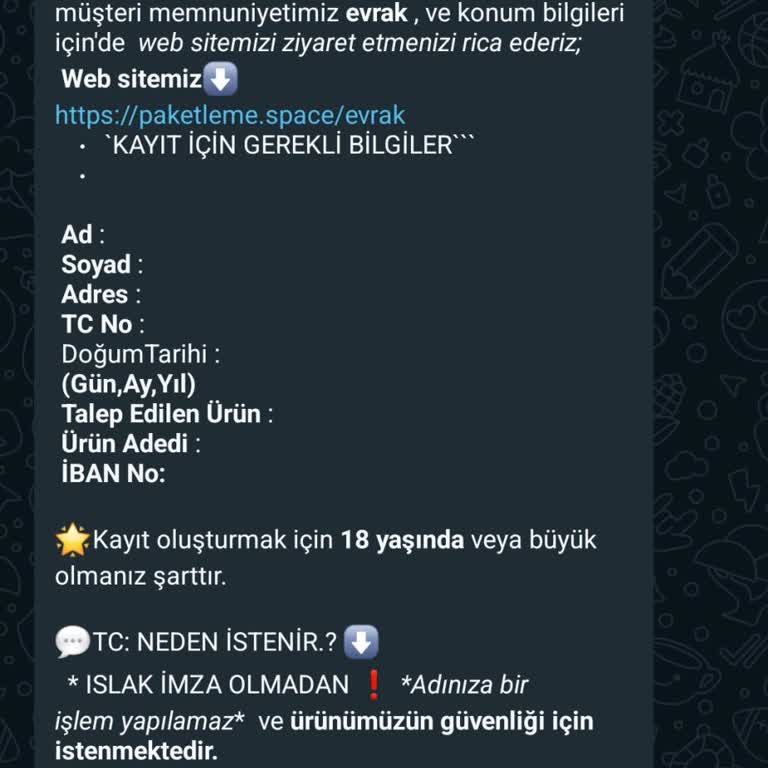 Paketlemeacentesi (Instagram) Güvenlik Amaçlı Bildiriyorum