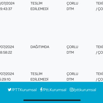 PTT Kargo Çorlu Şubesi Dağıtım Sorunu