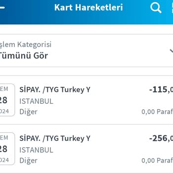 Sipay Tyg Turkey Kartımdan İzinsiz Para Çekimi