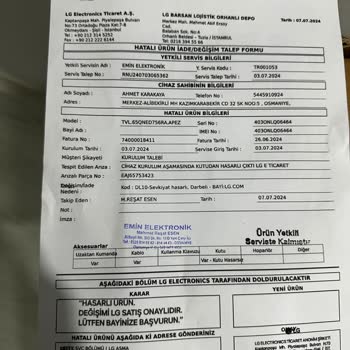 LG Den Gelen Kırık Televizyon.