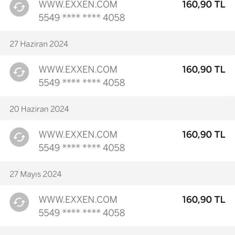 Exxen TV Kredi Kartımdan Bilgim Olmadan Para Çekmiş