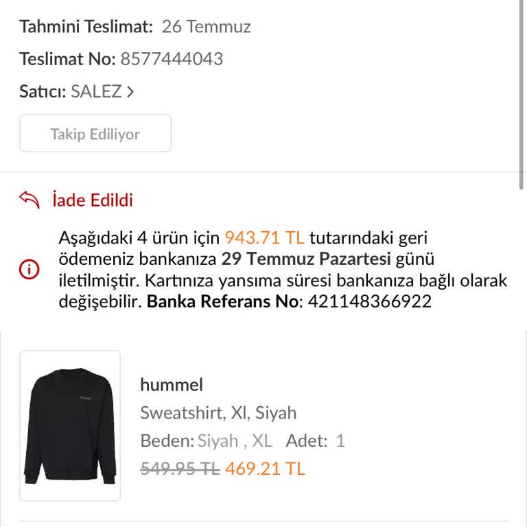 Trendyol Habersiz İade İşlemi