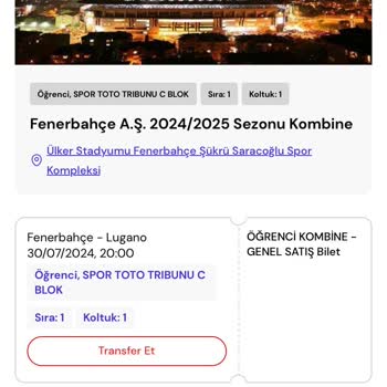 Fenerbahçe Spor Kulübü Fenerbahçe Öğrenci Kombinesi Transfer İşlemi