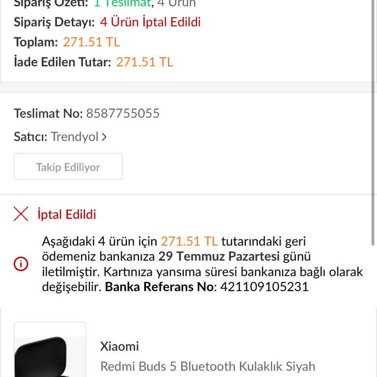 Trendyol Siparişimi Sebepsiz Yere İptal Etti