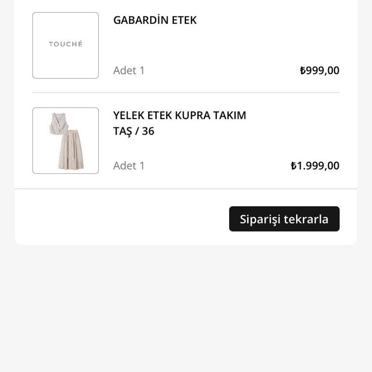 Touché Privé 1 Haftadır Kargoya Verilmeyen Ürün