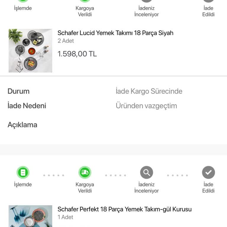 Koçtaş Uygulamasından Sipariş Ettiğim Yemek Takımı Paramı İade Etmiyor!