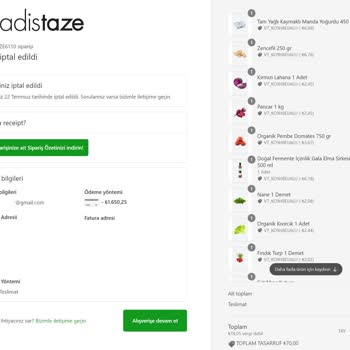 Feradistaze Ürün İptal Edildi Ve Para İadesi Yapılmadı