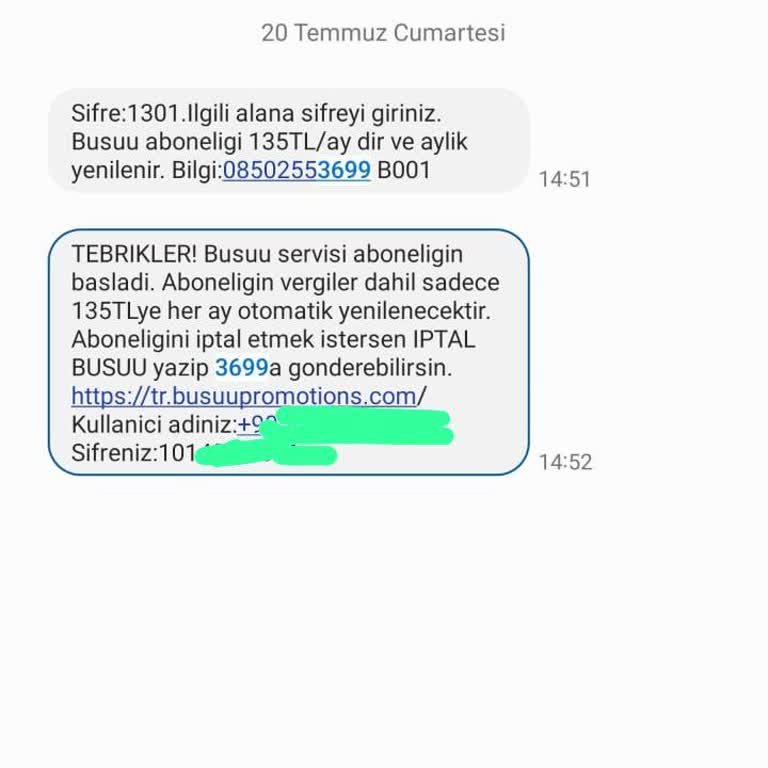 Türk Telekom Busuu Yetkisiz İznim Ve Onayım Olmadan Abonelik Açıp Fatura Yansıtıyor