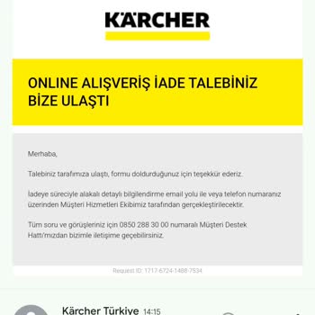Karcher İptal Ürünlerin Parasının İade Edilmemesi