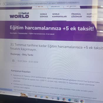 YKB Worldcard Ek Taksit Kampanyası