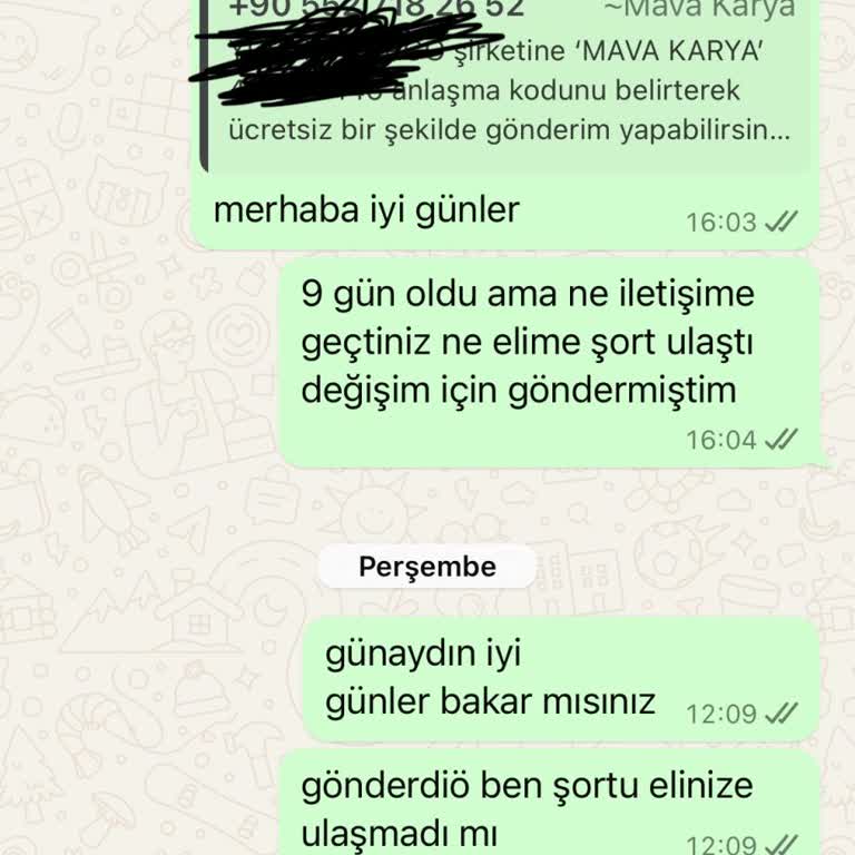 Mava Karya Değişime Ürün Gönderdim Gelmedi, Mesajlarıma Bakmıyor