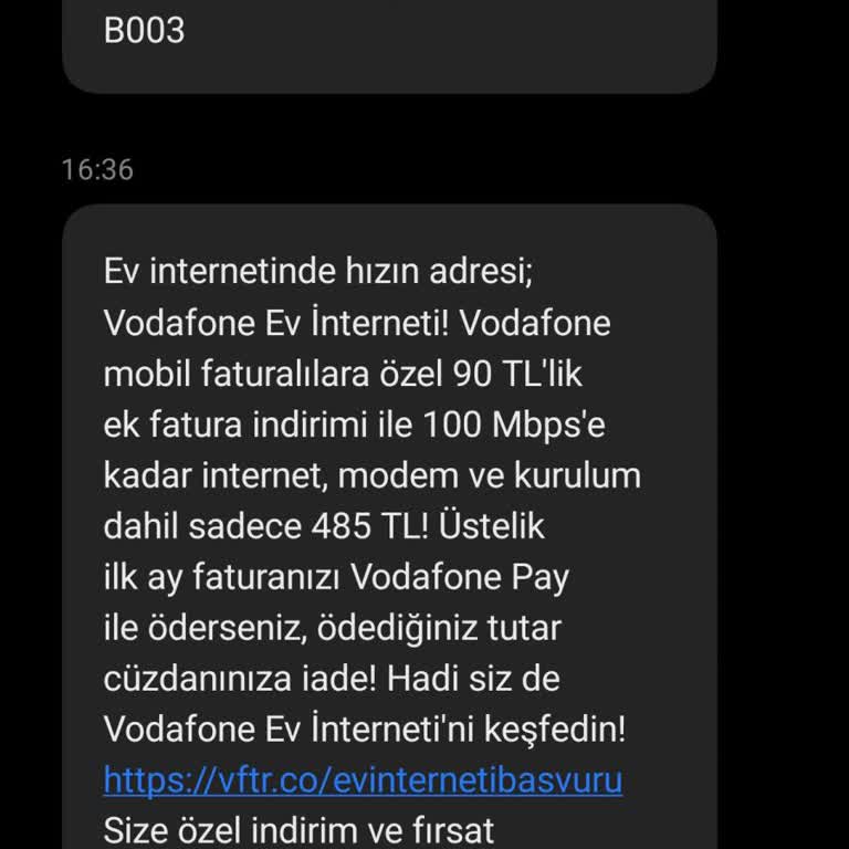 Vodafone Net Vodafone Reklam SMS İ