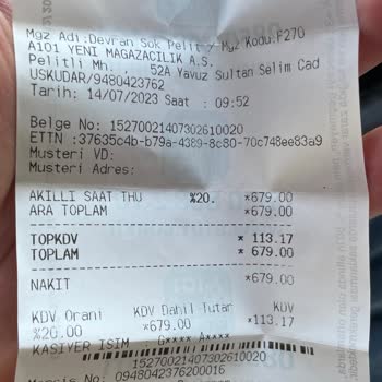 A101 Alınan Ürünün İadesi