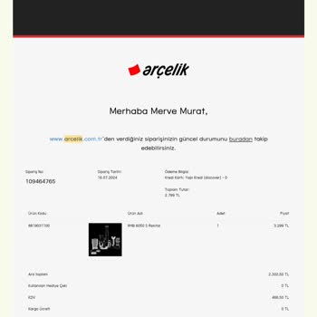 Arçelik Resmi Sitesinden Verilen Ürünün Teslim Edilmemesi