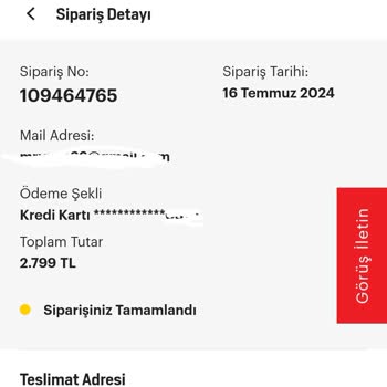 Arçelik Resmi Sitesinden Verilen Ürünün Teslim Edilmemesi