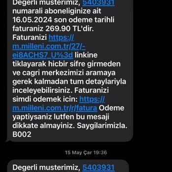 Millenicom Abone Olduk 269 TL Olan Faturamı 2 Ayda 520 TL Yaptı Kaçın