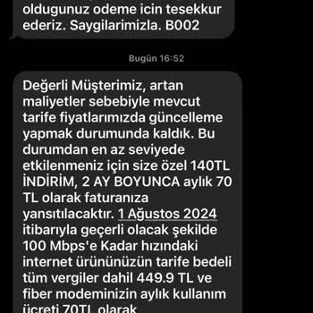 Millenicom Abone Olduk 269 TL Olan Faturamı 2 Ayda 520 TL Yaptı Kaçın