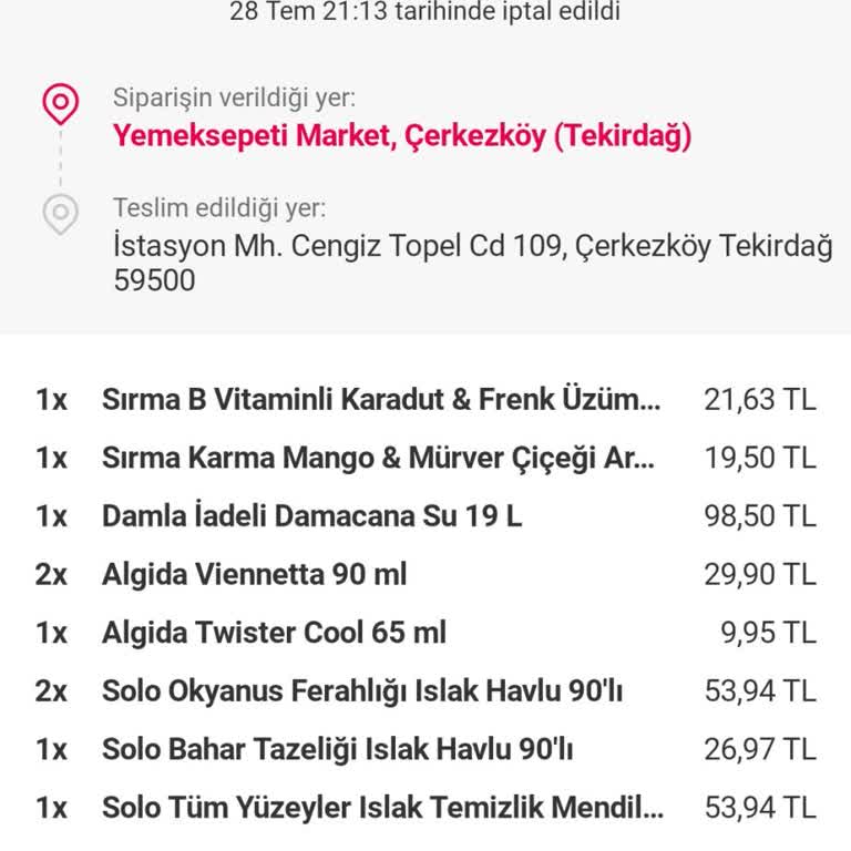 Yemek Sepeti Bir Kez Daha Para Çekti Hesaptan.