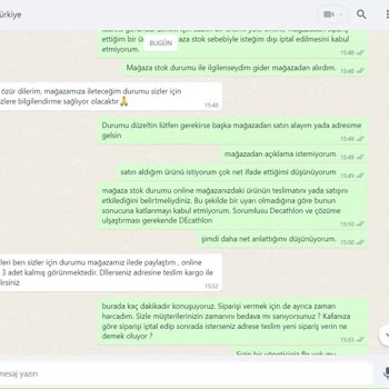 Decathlon Online Siparişimin Bilgi Verilmeden İptal Olması
