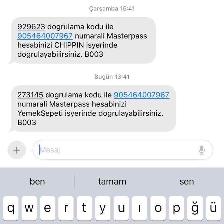 Masterpass Arkadaşıma Mesaj Gidiyor