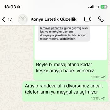 Konya Estetik Ve Güzellik Hizmetleri Konya Estetik Ve Güzellik Salonu Cihaz Sorunu Randevu Alınmama Vb.