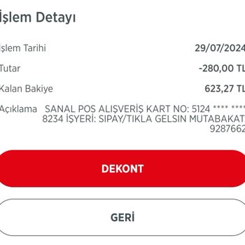 Tıkla Gelsin Ücreti Aldı Sipariş Yoktur