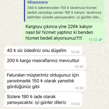 Miss Swans İade İşleminde Eksik Geri Ödeme Sorunu