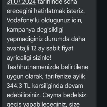 Vodafone Faturalı Hat Paket Fiyatları Hakkında Şikayet