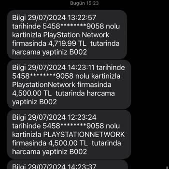 PlayStation Türkiye Hesabım Olmadığı Halde Kartımdan Para Çekilmiş
