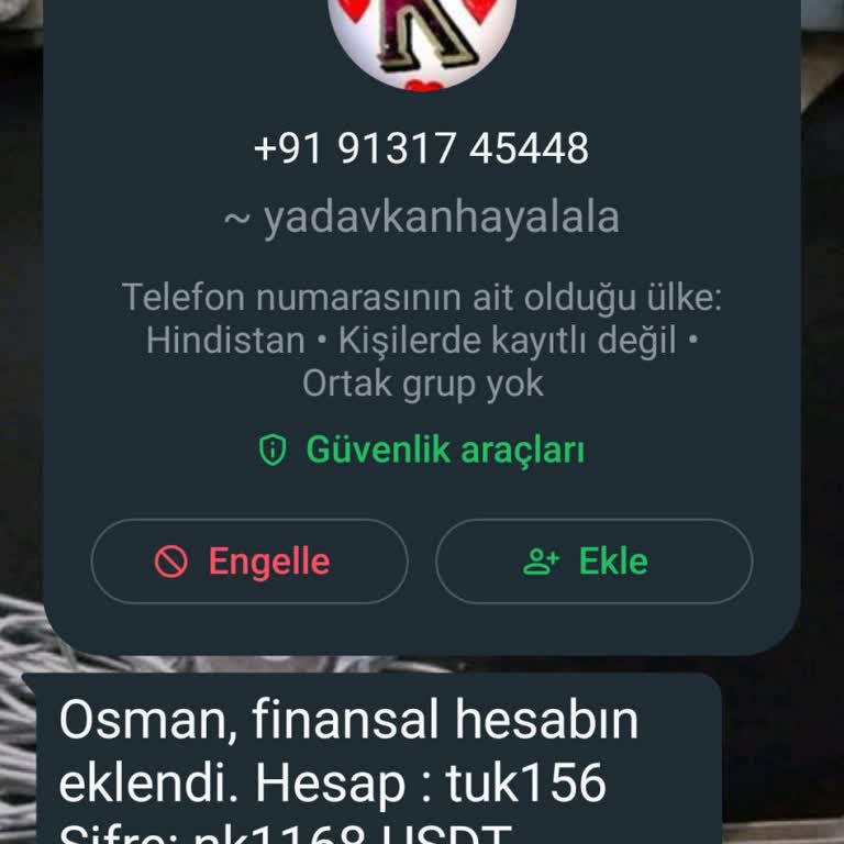 WhatsApp +91 91317 45448 Üzerime Borç Çıkması Durumunda Sorumluluğu Almıyorum