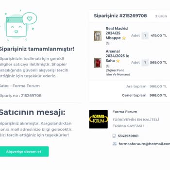 Shopier Forma Forum Yanlış Forma Göndermiş Değişim Talep Ediyorum