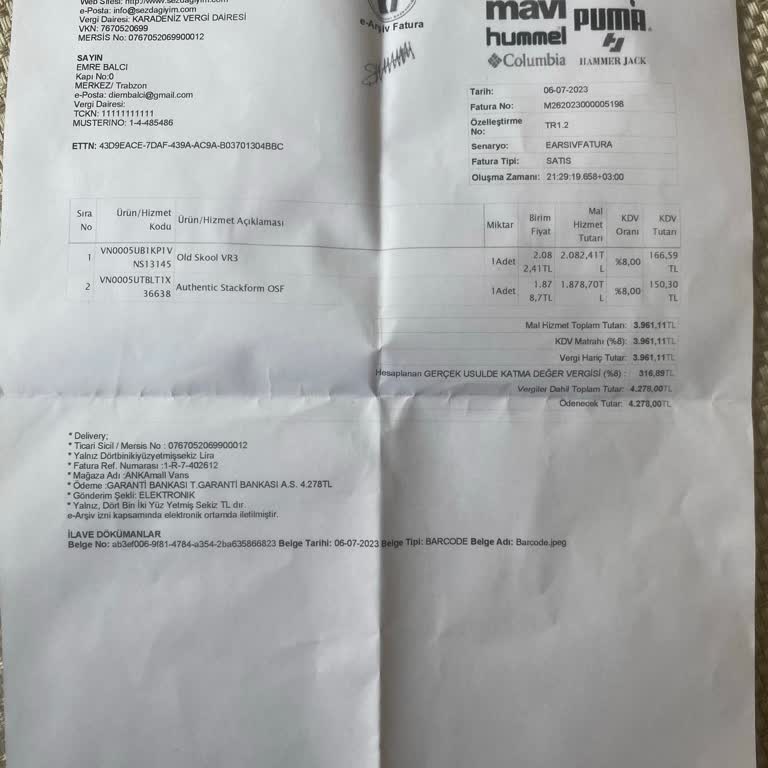 Sezda Giyim Ankamall Vans Dikkat