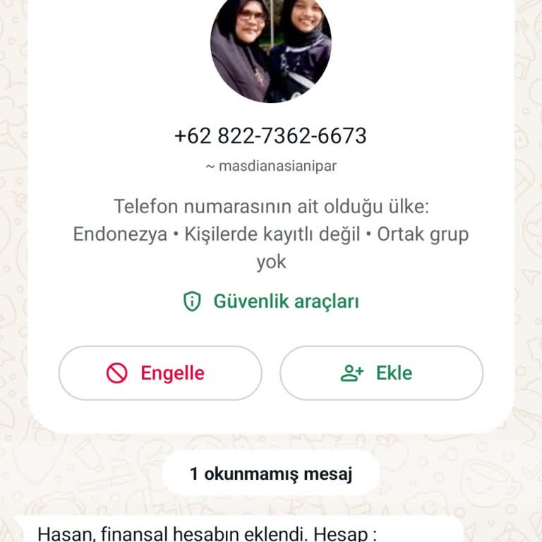 WhatsApp Alakam Olmayan Rahatsız Edici Mesaj.