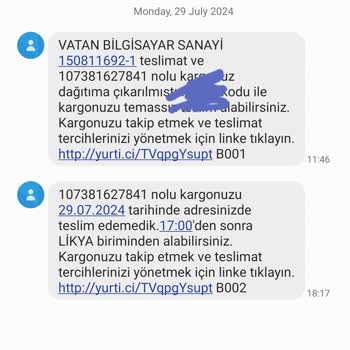 Yurtiçi Kargo Evde Olduğum Halde Siparişi Şubeye Geri Götürmüş