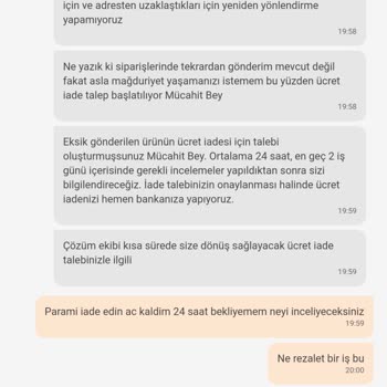 Trendyol GO Köfteci Yusuf Eksik Sipariş Gönderimi